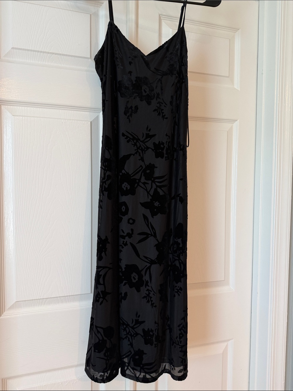 Velvet Burnout Slip Midi Dress